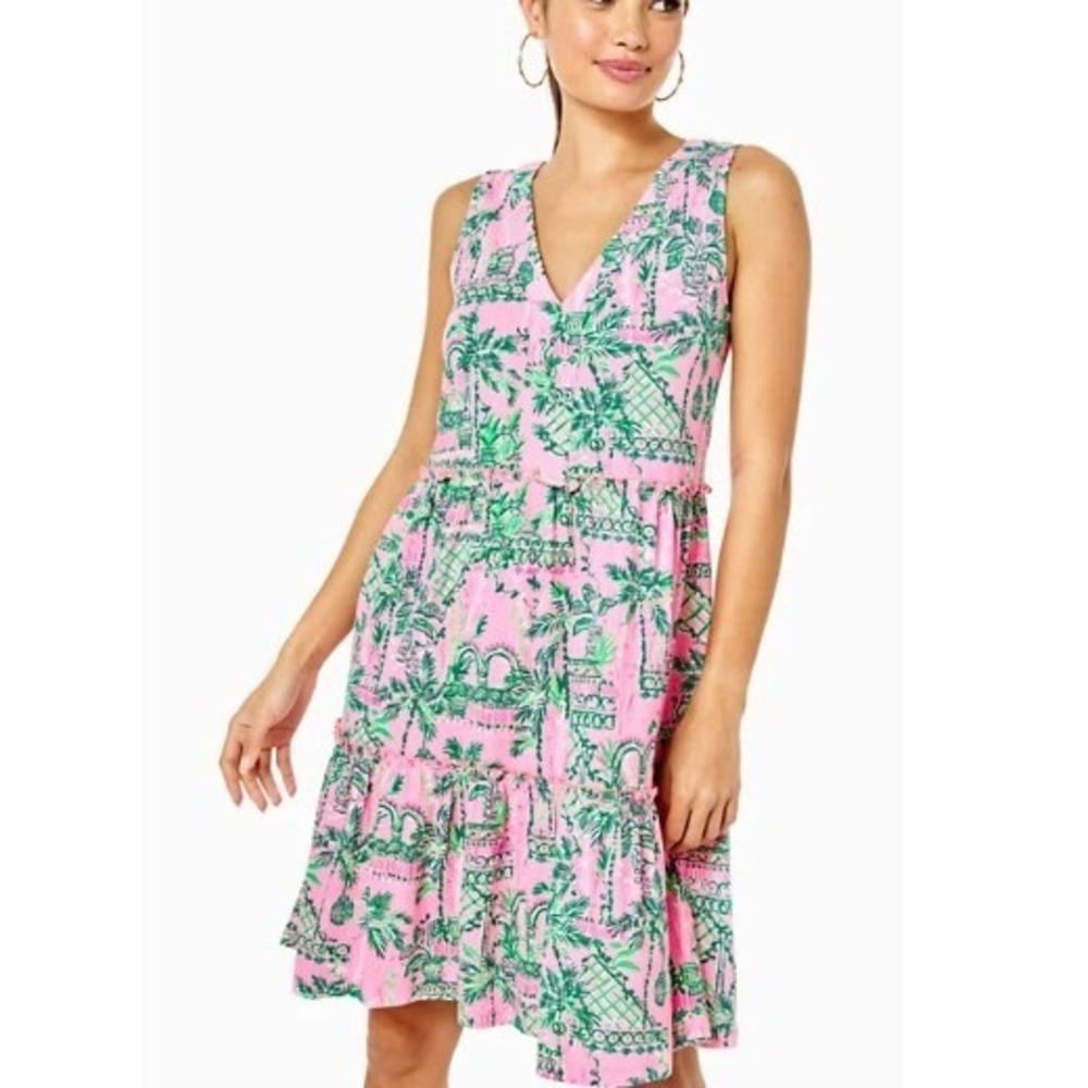 Lilly Pulitzer Lorina Swing Dress Medium Mandevilla Baby Always Worth It Pink